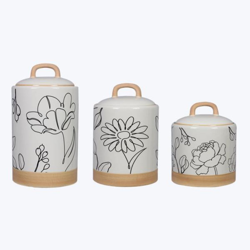 Ensemble de 3 pots en céramique