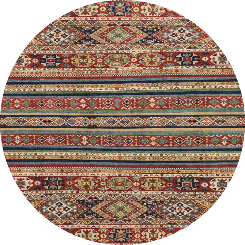 Abstract Indoor Rug, Round 7'
