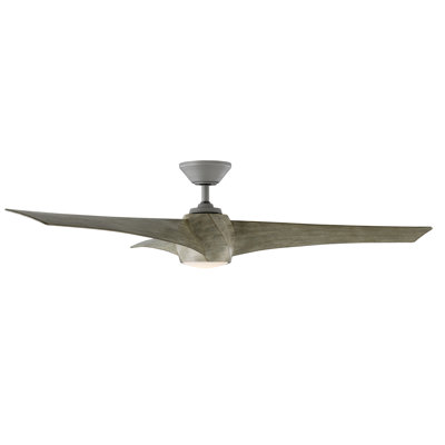 Twirl 3 - Blade Outdoor LED Smart Propeller Ceiling Fan with Remote Control and Light Kit With Selectable Color Temperature Included, Works With Alexa and iOS or Android App