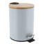 Poubelle avec couvercle en bambou et pédale, capacité de 2,5 L-113485921