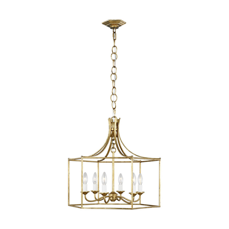 Bantry House 6 - Light Chandelier, Antique Gild