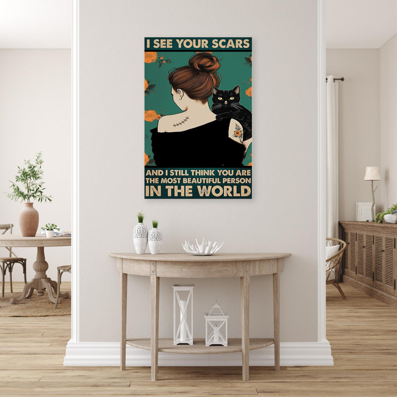 «Black Cat I See Your Scars On», impression sur toile, H 36 po x l 24 po x P 1,25 po