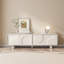 2m Cream White Storage TV Stand Cabinet for TVs up to 65 Inch with Modern Curved Design