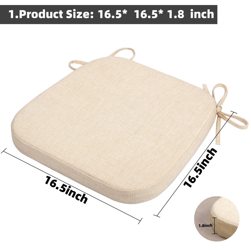 Coussin de chaise de salle à manger d'intérieur 1,8 po, Beige