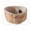 Bol décoratif décoratif en bois sculpté - Bol décoratif moderne pour tables de salle à manger - Bol décoratif polyvalent pour la chambre à coucher ou la salle de bain - 9 po, ivoire et brun clair