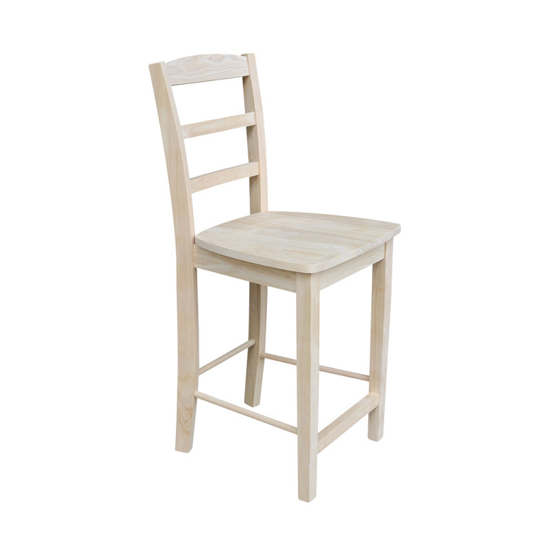 Klynn Solid Wood Counter Stool, Unfinished