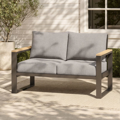 Outdoor Aluminum Loveseat With Olefin Cushions