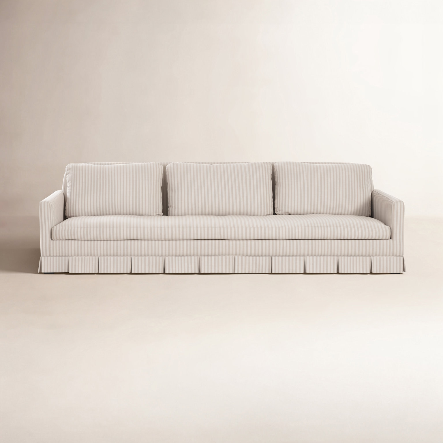 Pellicano 98'' Sofa, Beige Stripe Polyester