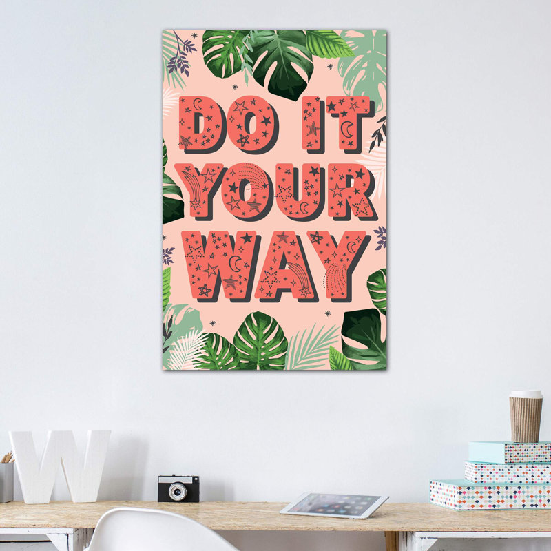 «Tween Everyday Far and Away I» par Lisa White boutons - reproduction d'art textuel, Toile tendue, Pas de tapis