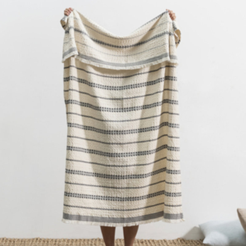 Lisbon Cotton Throw, Charcoal