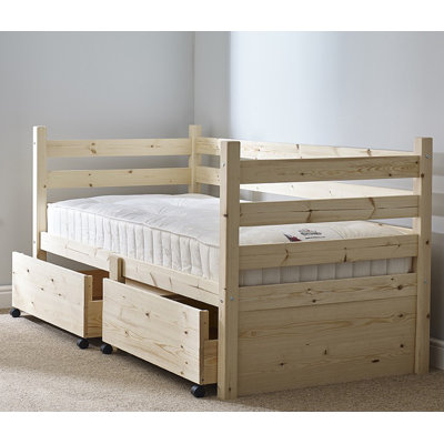 98 x 202cm Solid Wood Daybed with Trundle