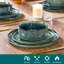 12 Pieces Kitchen Dinnerware Set, Blue Set, Stoneware Dinnerware, Plate And Straight Edge Bowl Set For 4 Person-1733863588