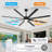 Industrial Style 8 Blade Aluminum Alloy Ceiling Fan With Remote, Quiet Large Ceiling Fan With Led Light, 6 Speed Modern Ceiling Fan With Light  For Living Room, Patio, Farm-2078402138