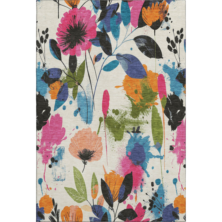 Premium Machine Washable Harjo AMF1549 Floral Rug