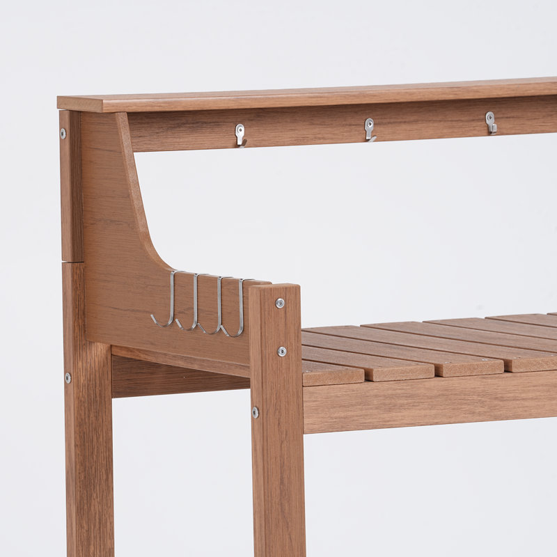 Banc de jardin en pot 3 couches HDPS avec 4 crochets latéraux