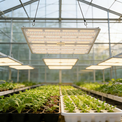 400W Dimmable Full Spectrum LED Grow Light for Indoor Plants – Sunlike Quantum Board, Red & IR, Fits Hydroponics, Grow Tent, Greenhouse – 120V US Plug