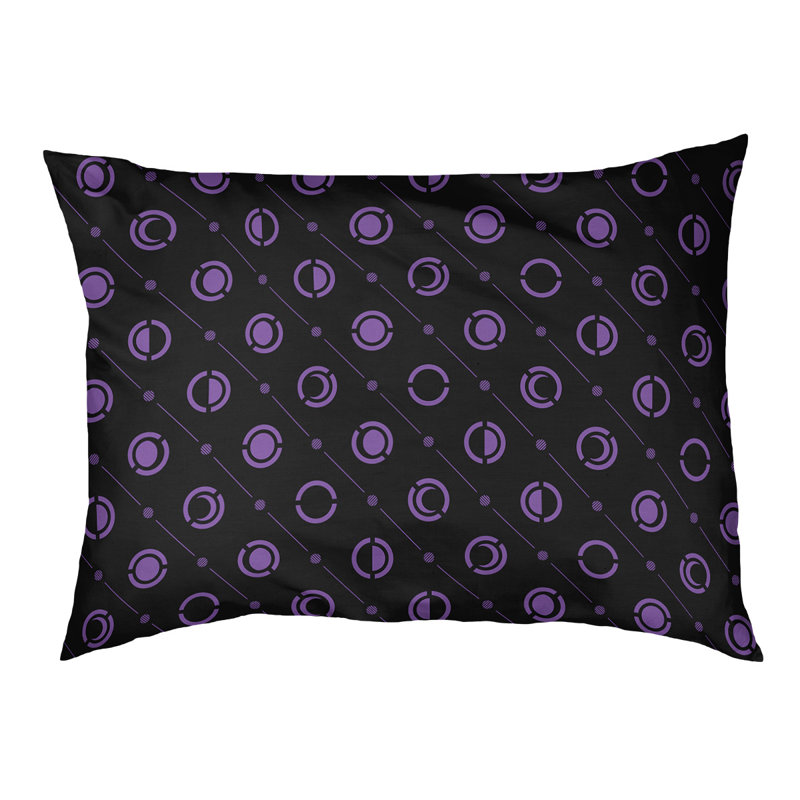 Coussin d’extérieur pour chien moon phases Chenault, Moyen (l 40 po x P 6,5 po x H 30 po), Mauve / Noir