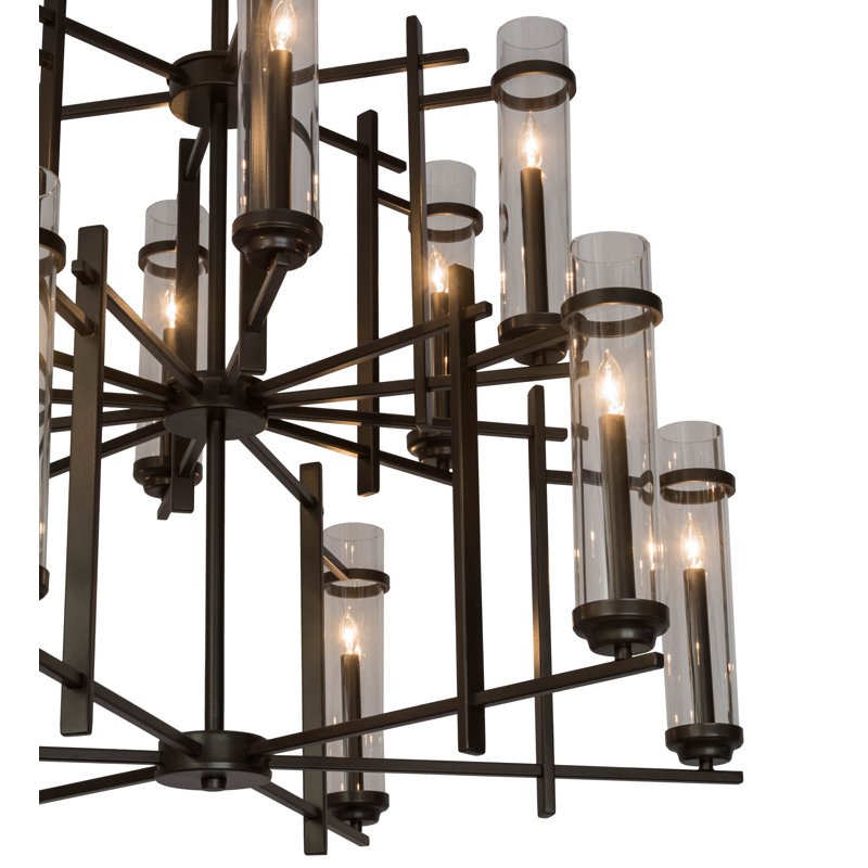 Lustre géométrique 12 lumières façon bougie