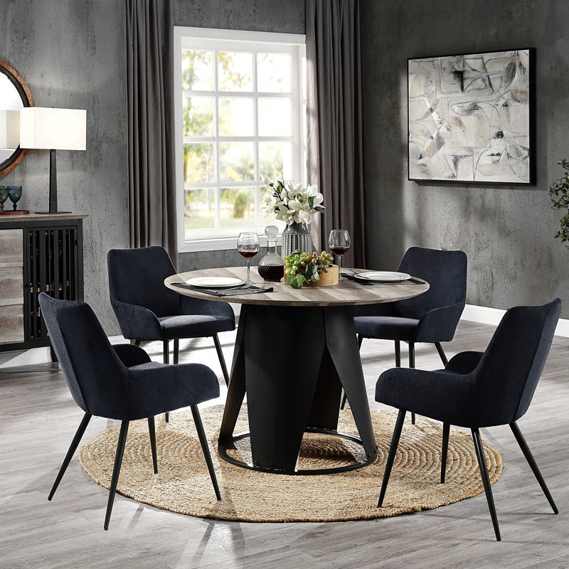 Ensemble de 2 chaises d'appoint rembourrées noires, sièges de salle à manger ou de bureau polyvalents