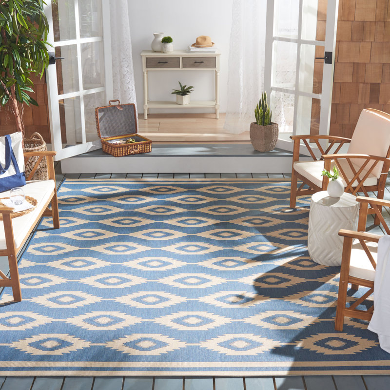 Devito Southwestern Indoor/Outdoor Area Rug, Rectangle 5'3" x 7'6"