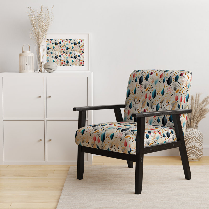 Botanical Pastel Color Flowers Composition - Fauteuil rembourré scandinave, chaise d'appoint Botanical Nature