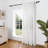 Natural Woven Look Cotton Blend Back Tab Sheer Curtain Single Panel-120789795