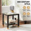 Table d'appoint carrée avec tablette, table d'appoint de style boho pour le salon, table de bout en verre trempé avec structure en métal, table de chevet pour la chambre à coucher, 2 niveaux