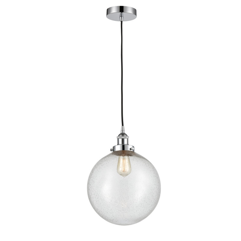 Luminaire suspendu sphère 1 lumière Frederick, H 15,5 po x l 12 po x P 12 po, Chrome poli