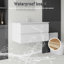 Meuble-lavabo flottant avec lavabo en céramique et portes à fermeture en douceur-133668313