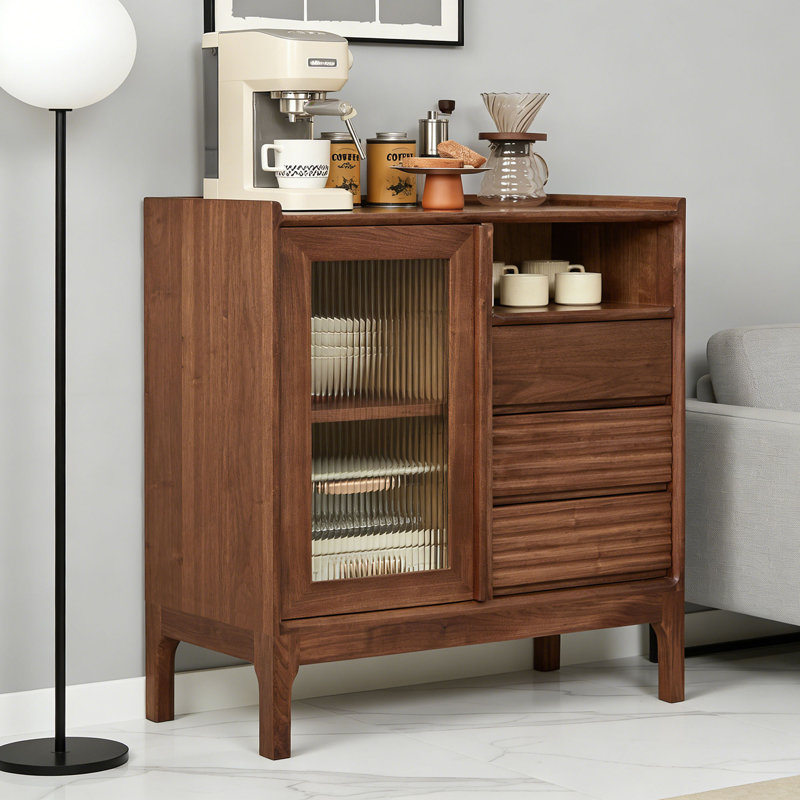 Commode d'appoint multifonctionnelle en bois massif, H 35,43 po x l 35,43 po x P 15,74 po
