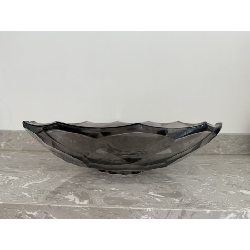 Transparent Glass Vessel Sink, Modern Vanity Bowl With Pop-up Drain For Bathroom | Lav-fws103