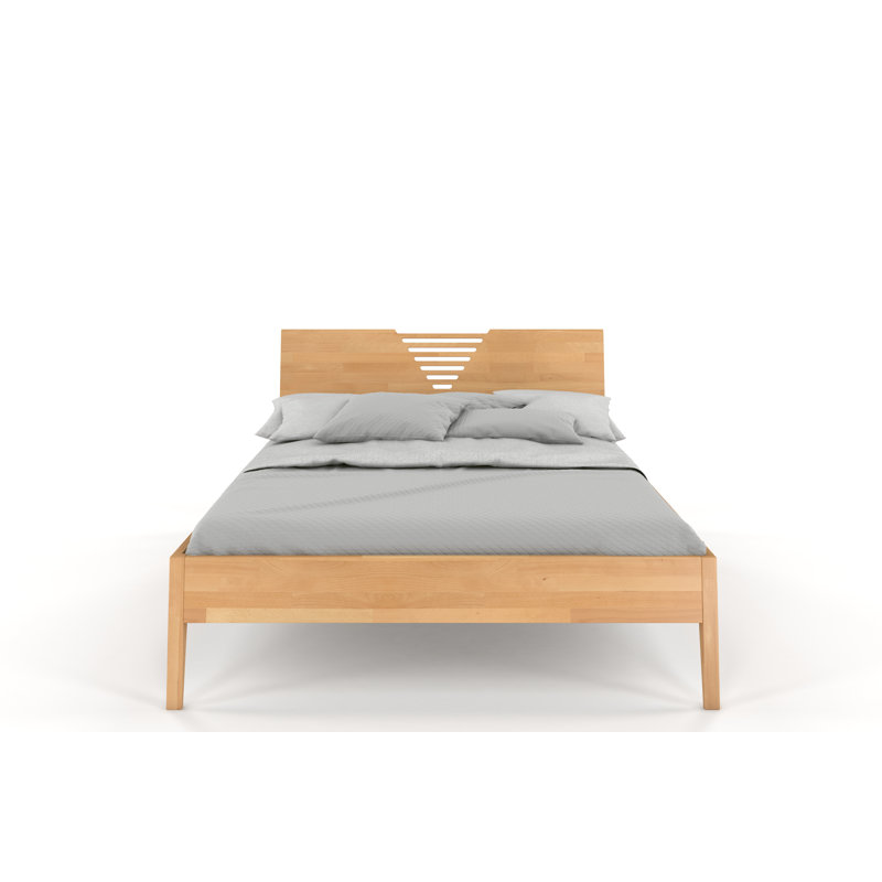 Solid Wood Bed, European Kingsize (160 x 200cm), Natural