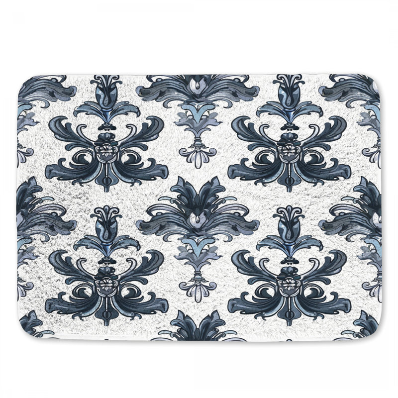 Ornement baroque tapis de bain, L 24 po x l 17 po