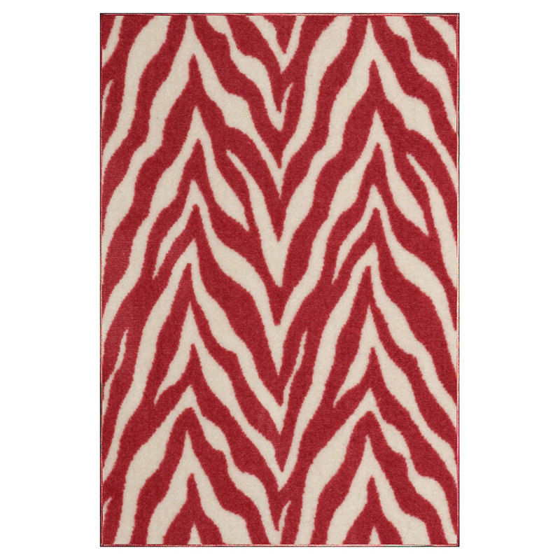 Tapis imprimé animal - Zèbre sauvage au cœur, Rectangle 12 pi x 17 pi