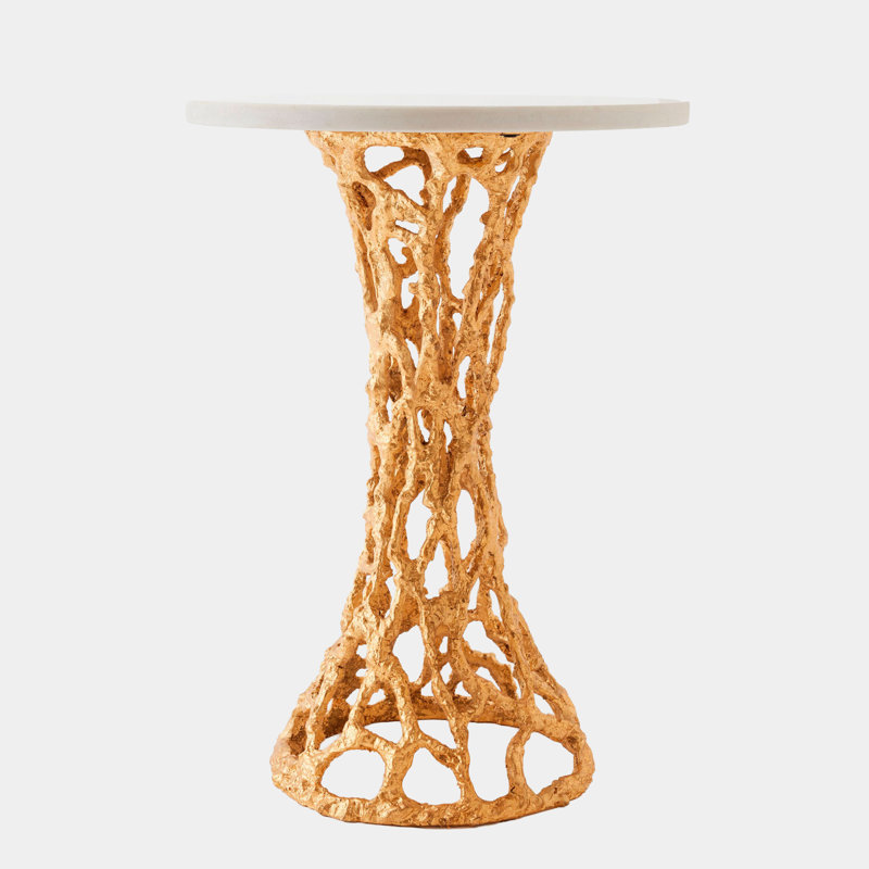 Perforated Marble End Table