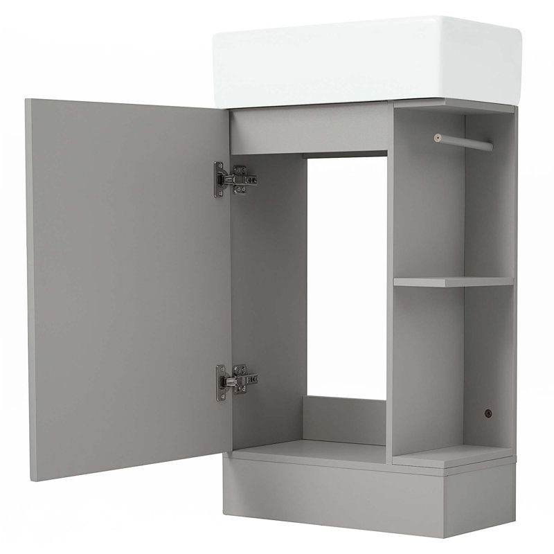 Meuble-lavabo 18,6 po avec lavabo, Gris