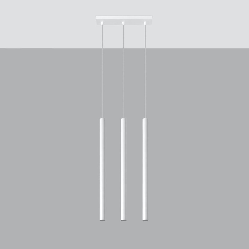 Aliezah 3 - Light Cylinder Pendant, White