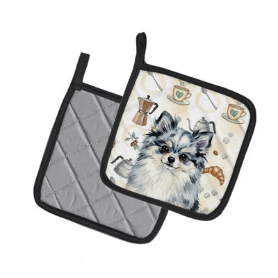 Paire de porte-cafetières Blue Merle Pomeranian