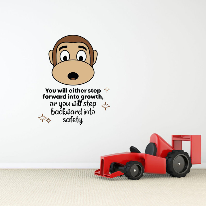 Décalcomanie murale singe étape avant, H 20 po x l 18 po