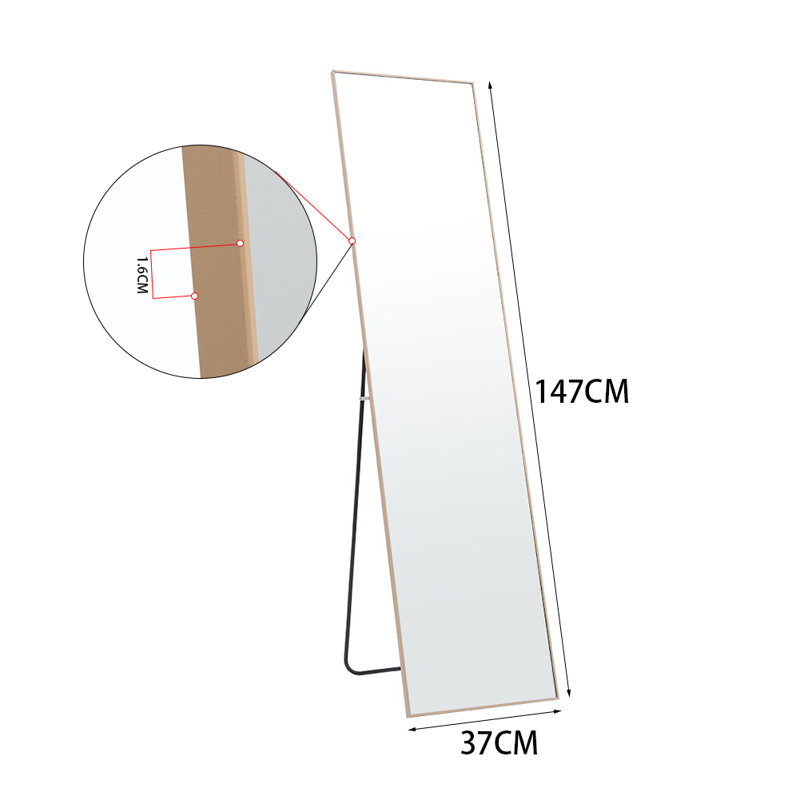 Metal Rectangle Mirror, Gold