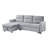 Ivy 81.5" Light Gray Velvet Reversible Sleeper Sectional Sofa With Storage Chaise And Side Pocket-2076080507