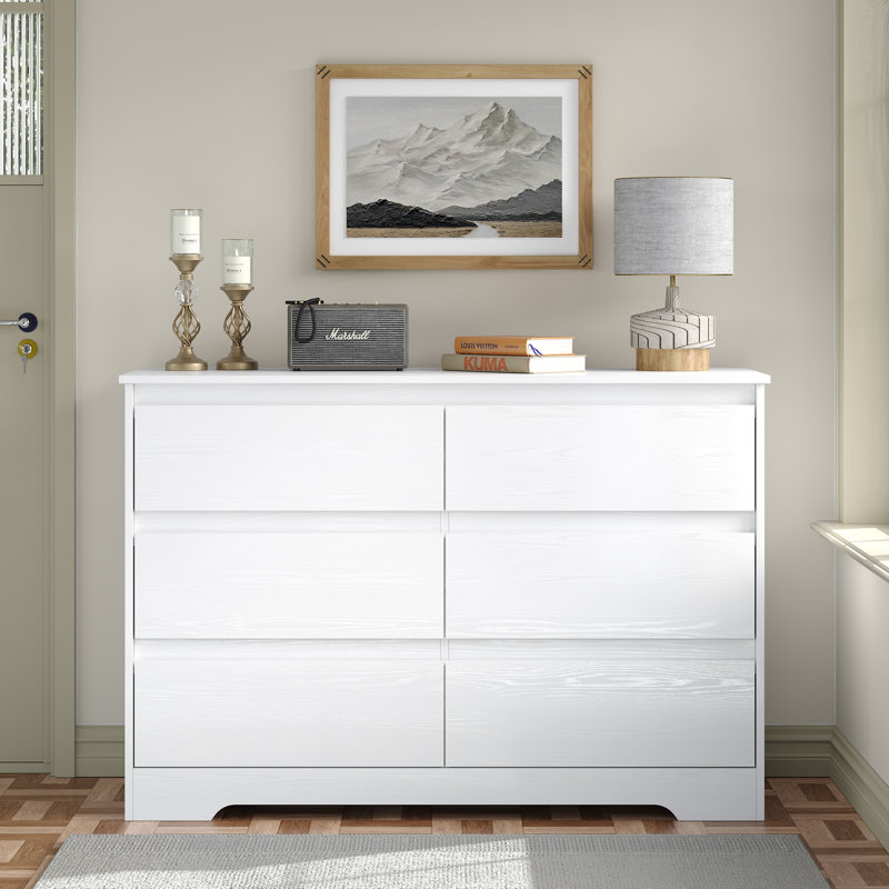 Teasley 6 Drawer Dresser,Modern Bedroom Dresser,Wood Dresser For Living Room,Bedroom,32.1'' H X 47.3'' W X 15.4'' D