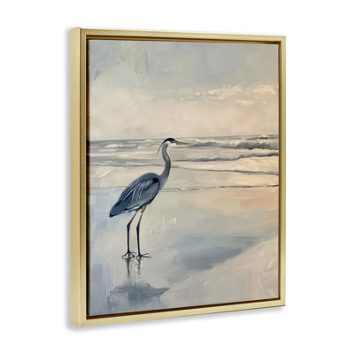 «Heron on Classic Coast Floater», art mural sur toile par Petal Prints Design