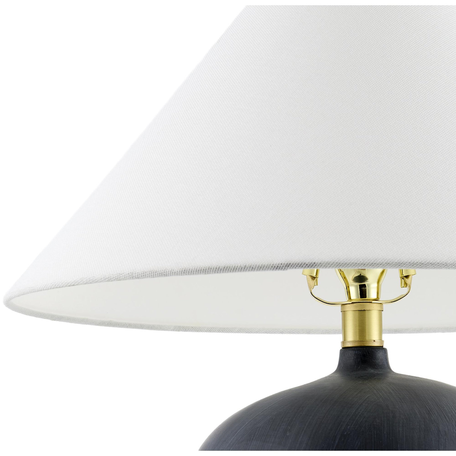 Danica Ceramic Table Lamp, Black, White Linen Empire