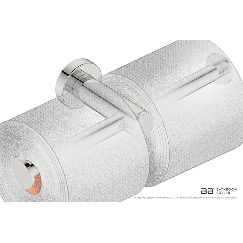 Porte-papier hygiénique mural double 4600 Series, Acier inoxydable poli