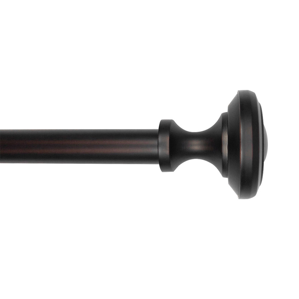 Lumi 1” Metal Knob Curtain Rod, Oil Rubbed Bronze, 36"-72” Lumi Importing, Ltd 