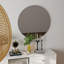 Miroir de salle de bain 70 cm, miroir rond, panneau blanc mat