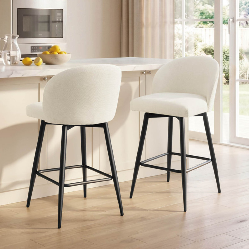 Tabouret de bar et de comptoir pivotant, Blanc, Extra Tall (27.2" Seat Height)