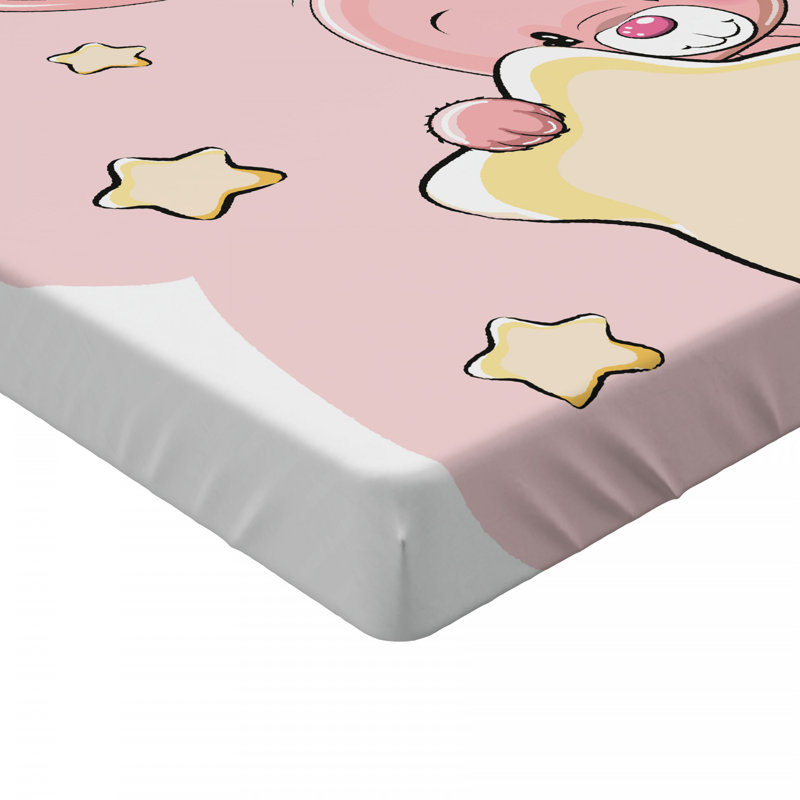 Feminine Microfiber Geometric Fitted Sheet, Queen Fitted Sheet
