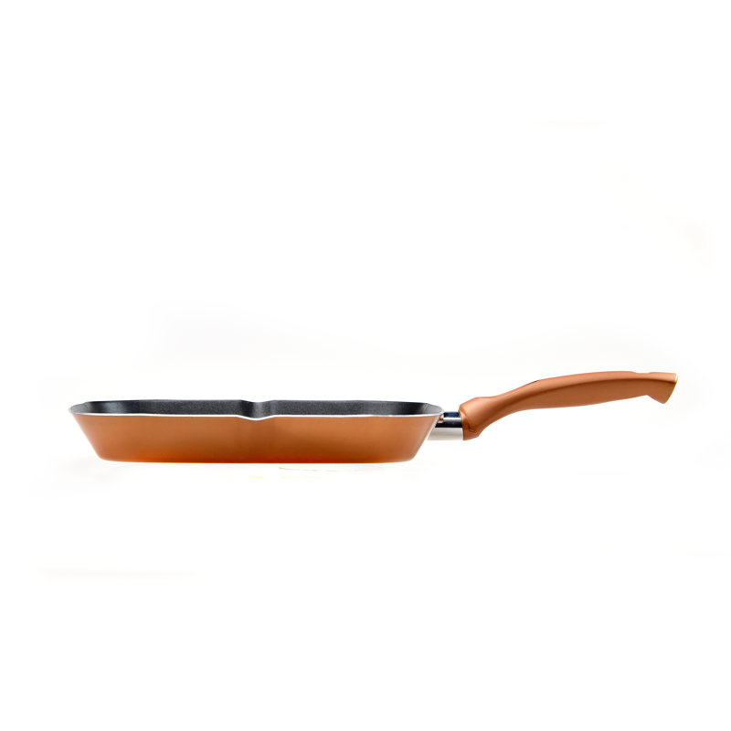 Poêle gril antiadhésive en aluminium 9 po